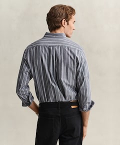 Heren overhemd lange mouw blauw
