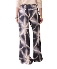 Tie dye viscose dames broek blauw