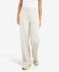 Geweven broek met stiksels dames broek beige