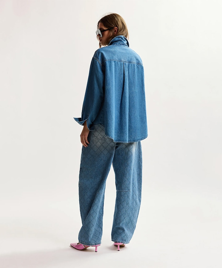 Dames blouse blauw