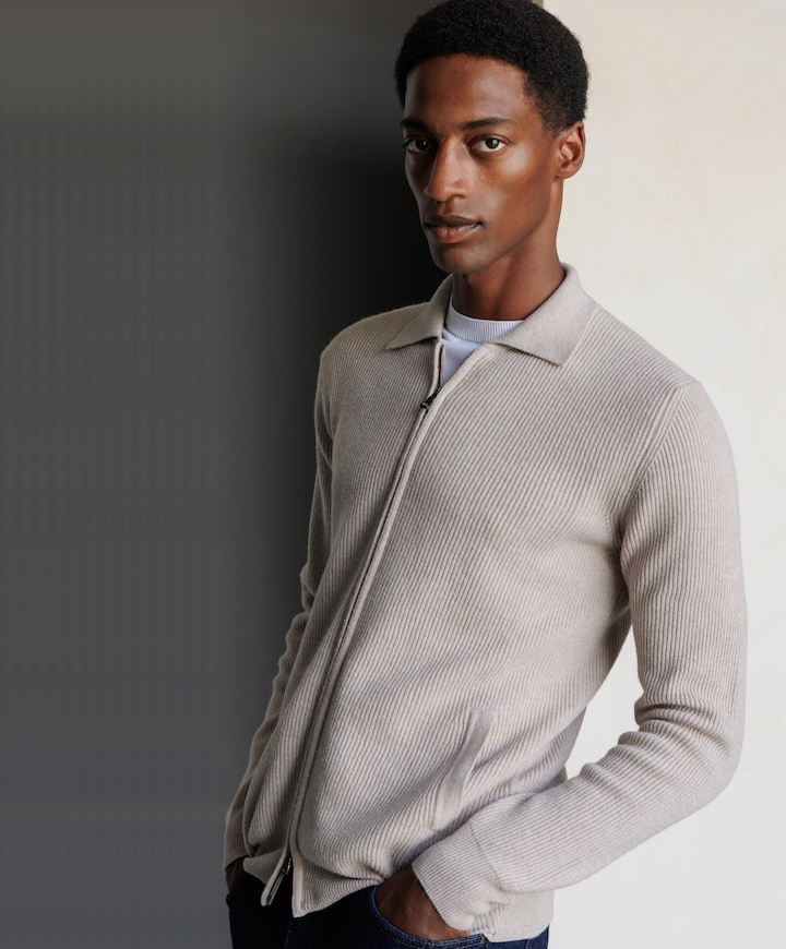 Heren vest beige