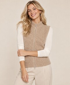 Dames gilet beige
