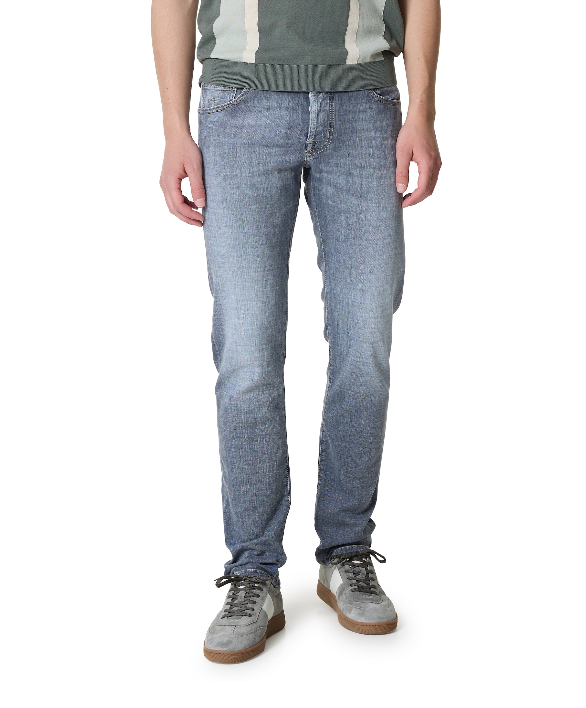 Nick Super Slim 5 pkt heren jeans grijs