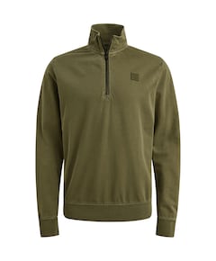 Heren trui met rits groen