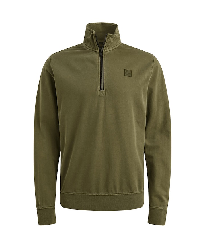 Heren trui met rits groen