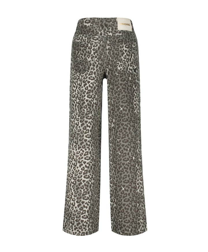 Cassie Leopard meisjes jeans grijs