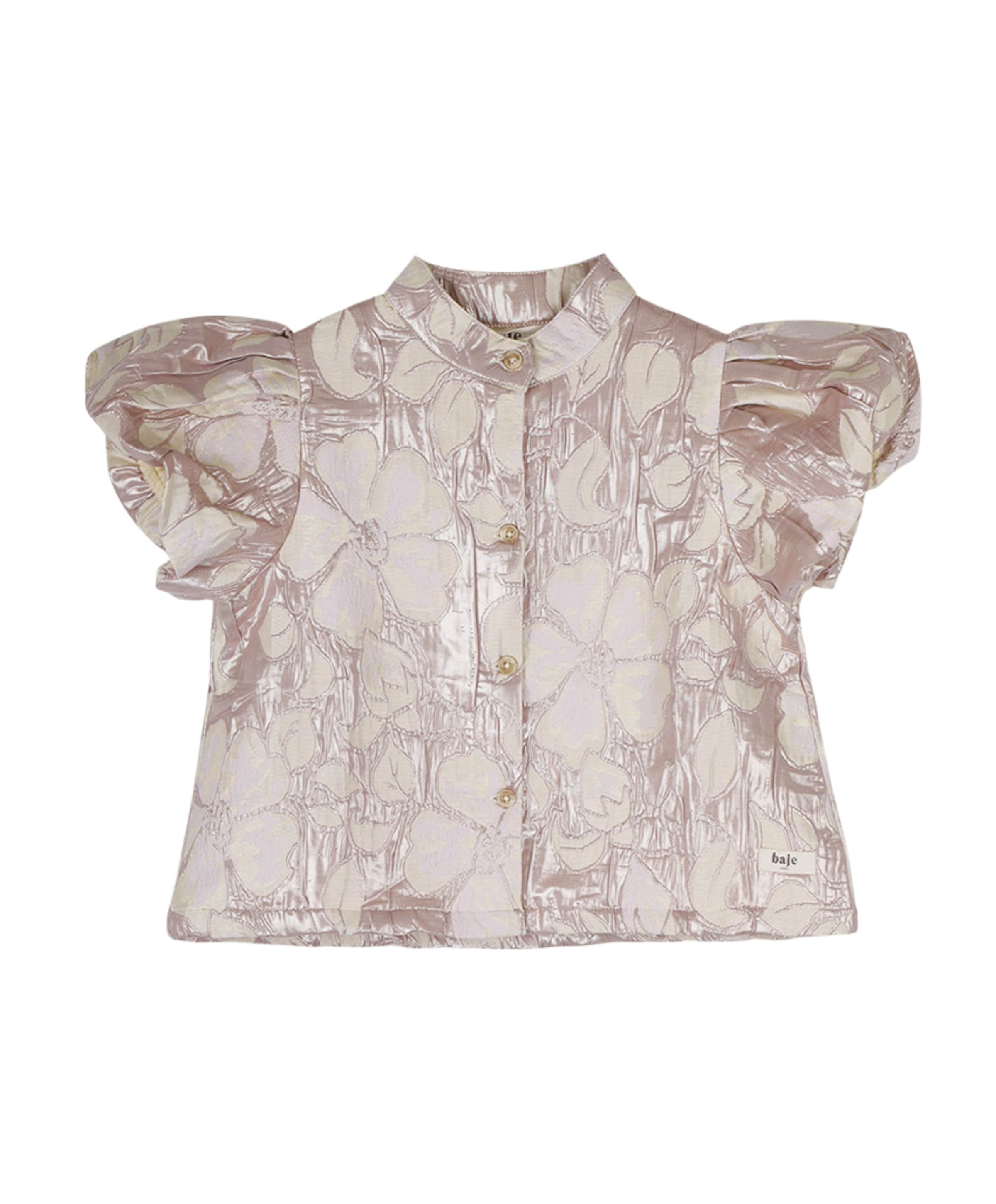 Meisjes blouse korte mouw ecru