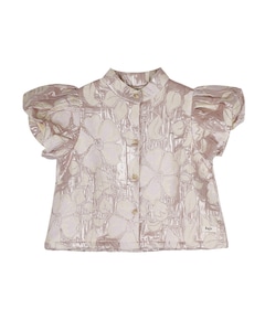 Meisjes blouse korte mouw ecru