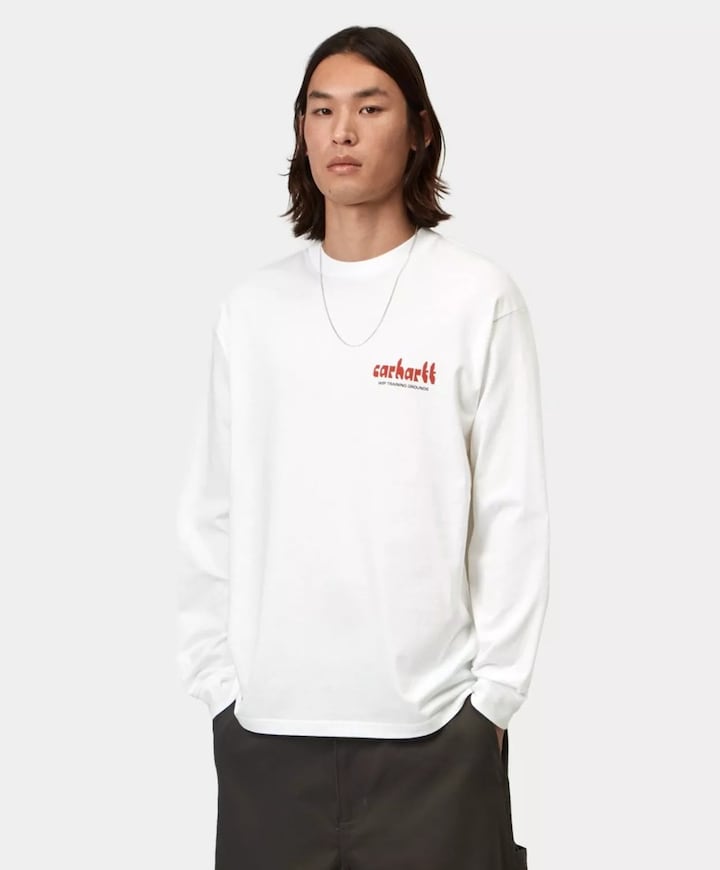 Heren longsleeve wit