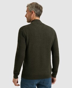 Heren trui met rits groen
