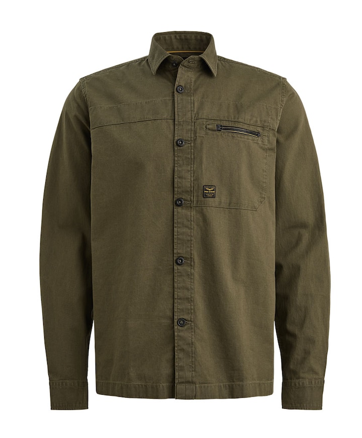 Heren overhemd lange mouw groen