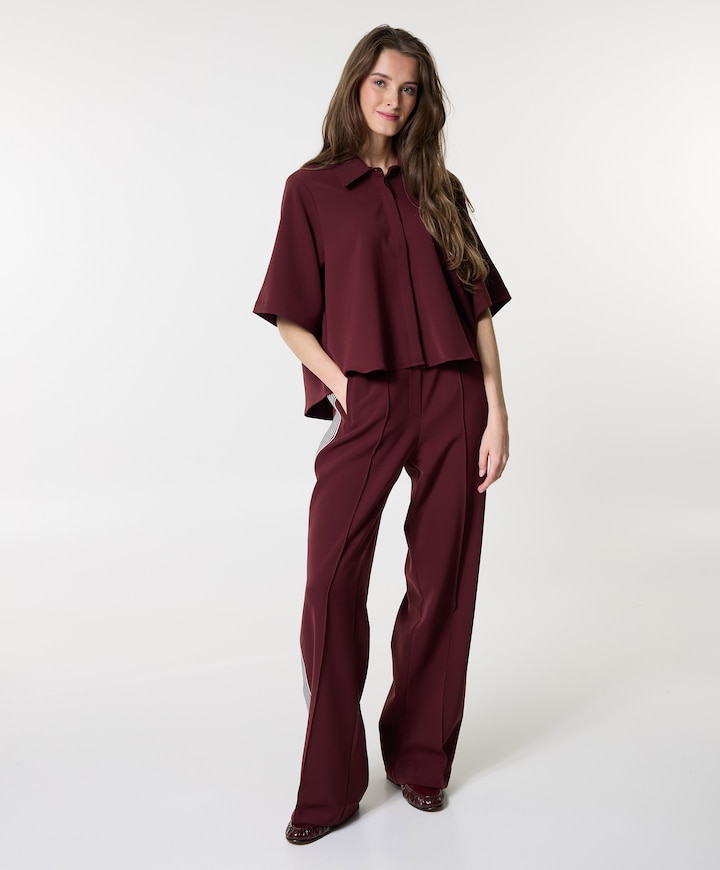 Stripe broek bordeaux