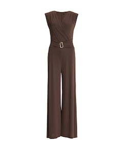 Jumpsuit aus Jersey mit ?berschnitt dames jumpsuit bruin