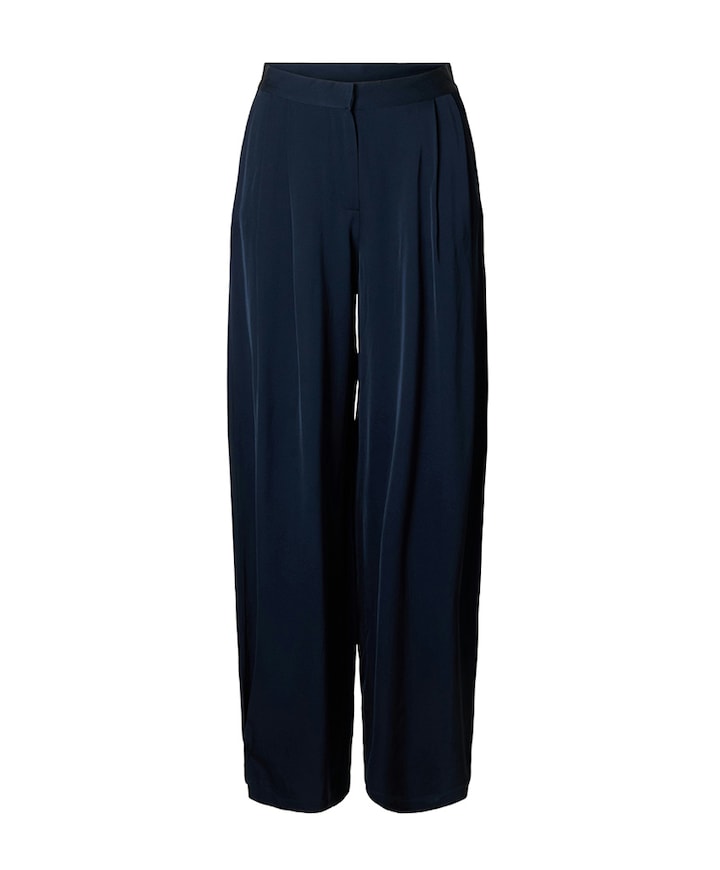 SLFLEONORE HW WIDE PANT B dames broek blauw