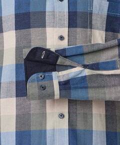 Heren overhemd lange mouw blauw