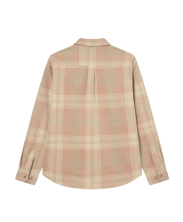 Heren overhemd lange mouw beige