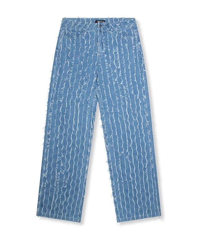 structured denim pants CHERRY blauw