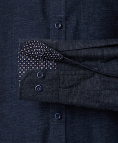 Heren overhemd lange mouw blauw