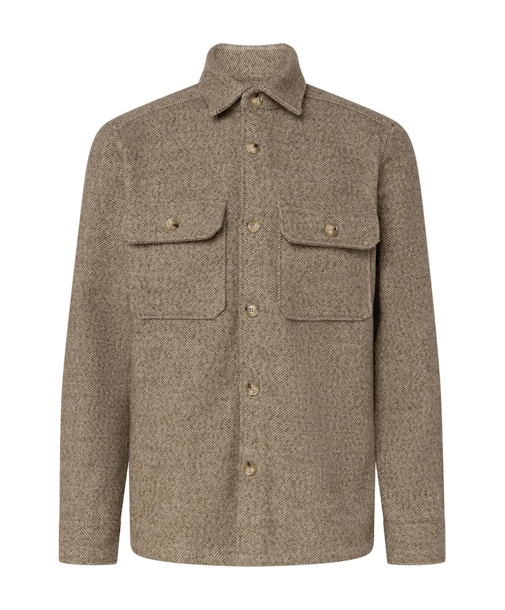 Heren overshirt beige