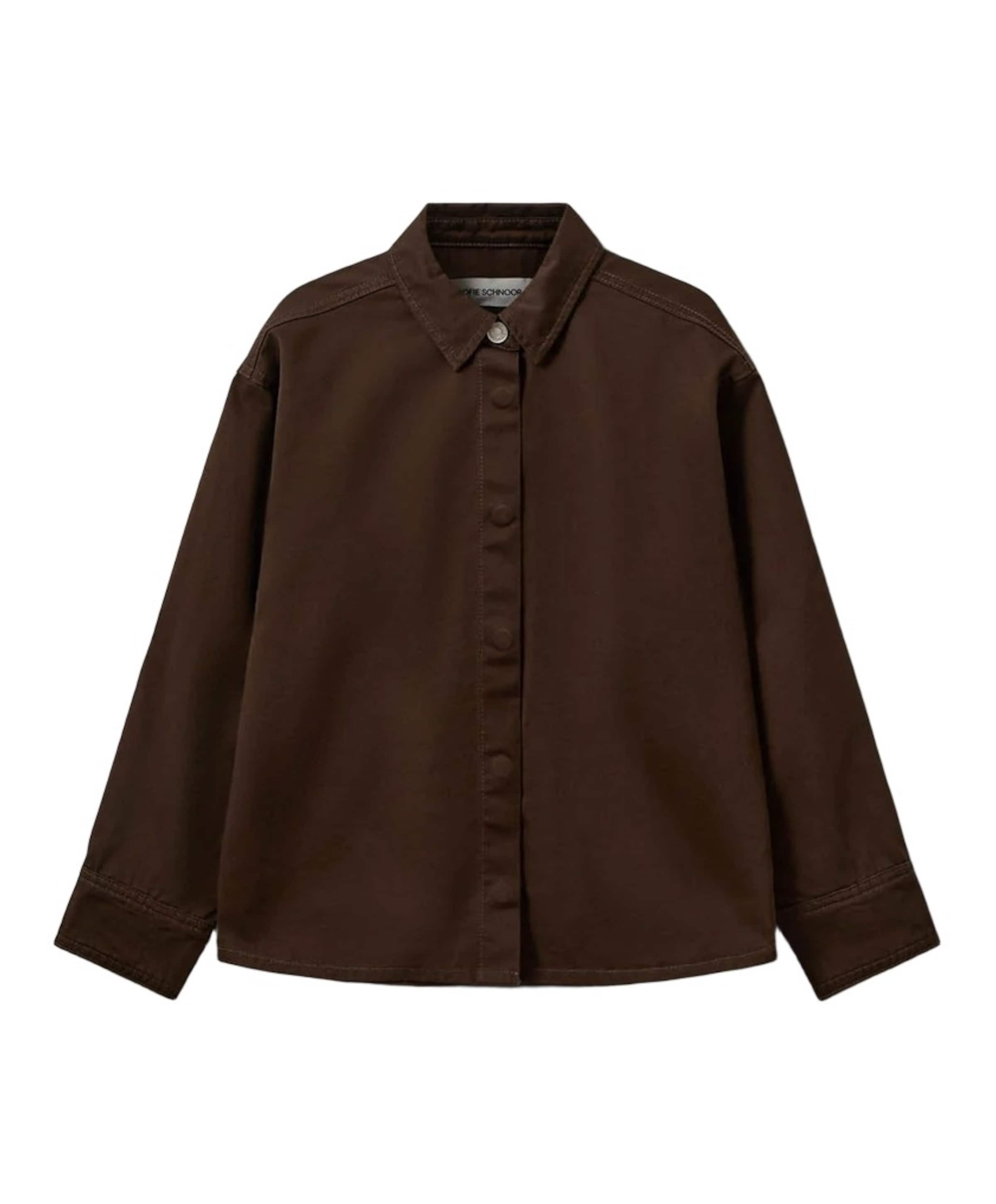 Meisjes blouse lange mouw bruin
