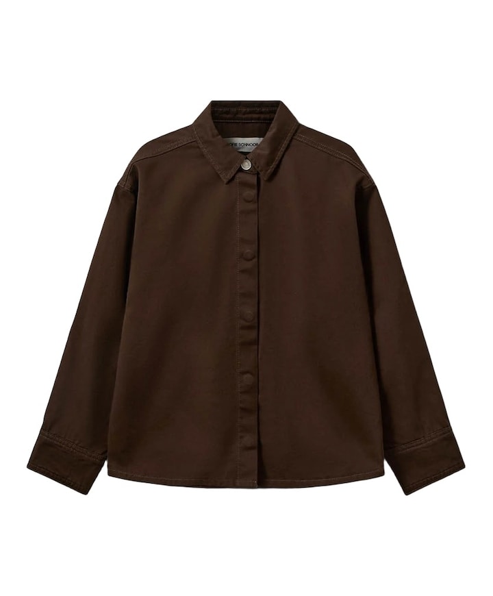 Meisjes blouse lange mouw bruin