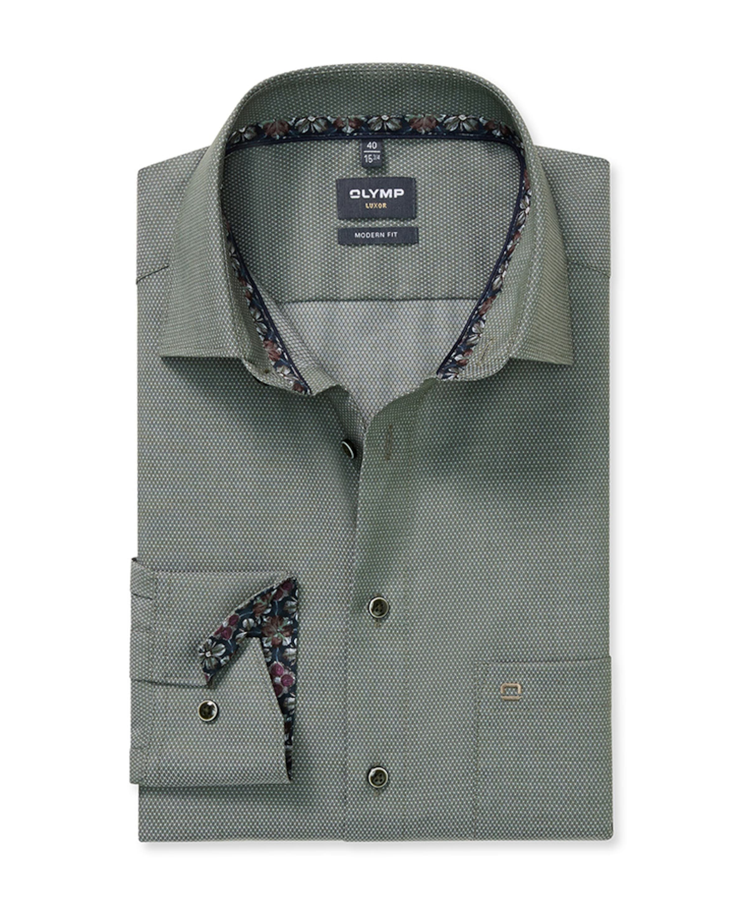 Heren overhemd extra lange mouw groen