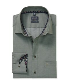 Heren overhemd extra lange mouw groen