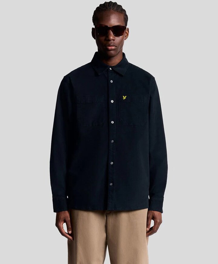 Heren overhemd lange mouw blauw