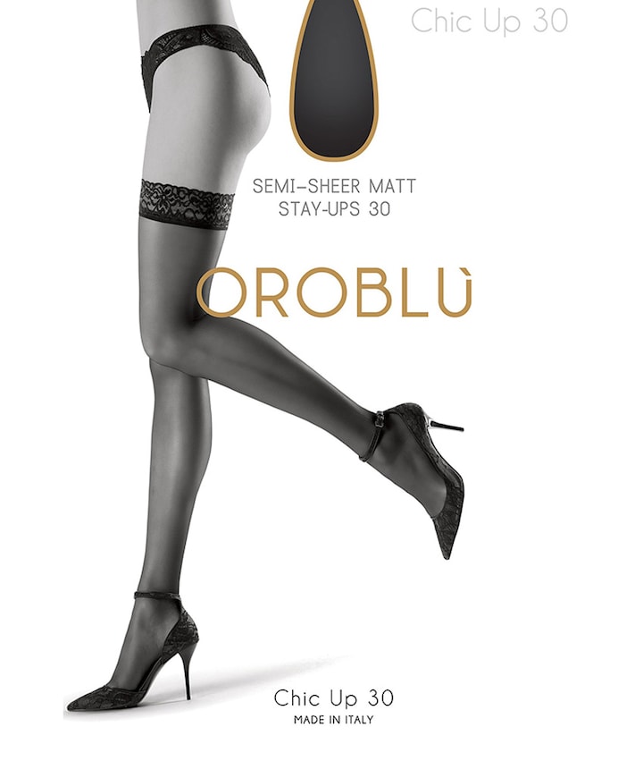 Dames panty Bas Chic Up 30 denier zwart