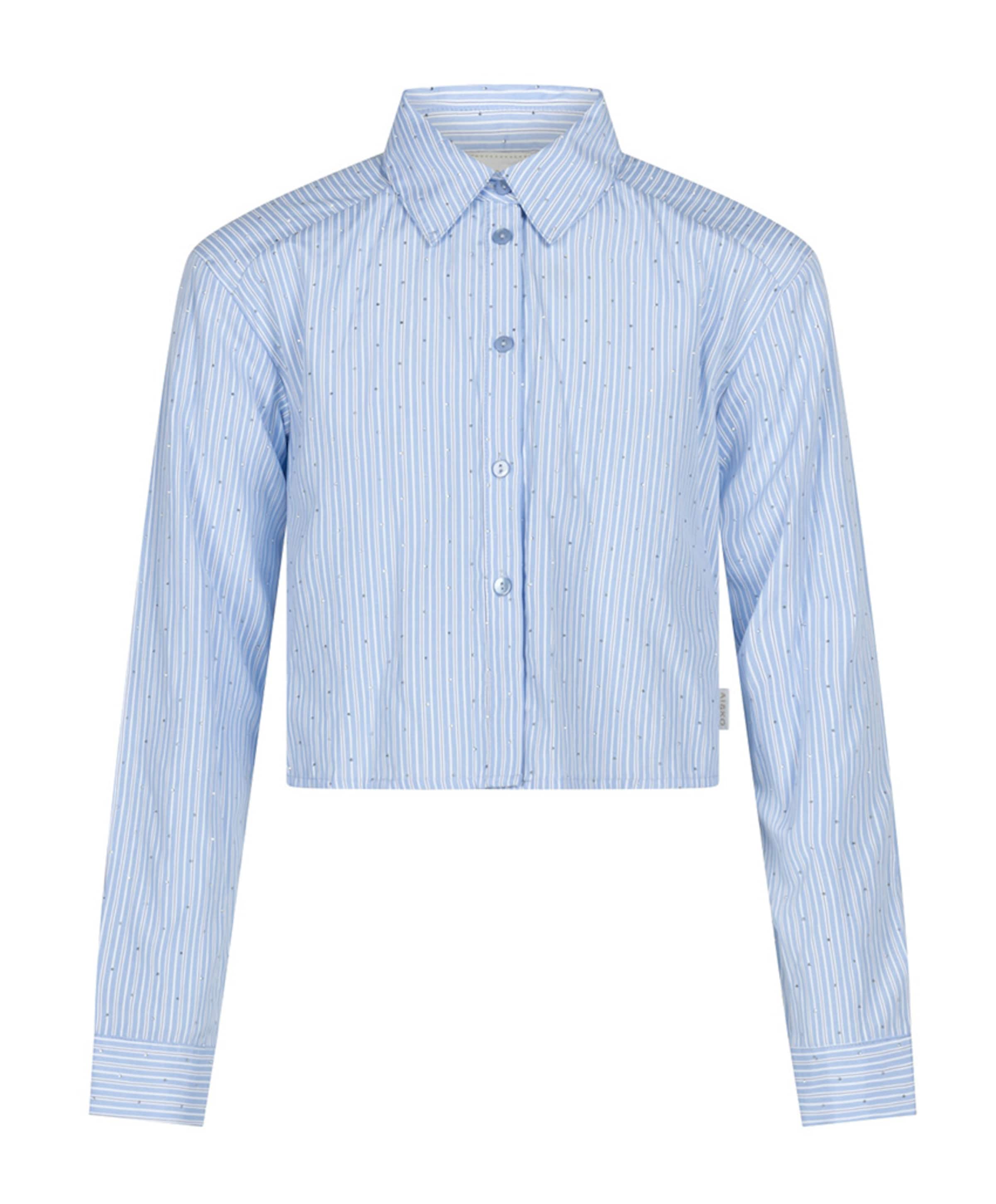 Meisjes blouse lange mouw blauw