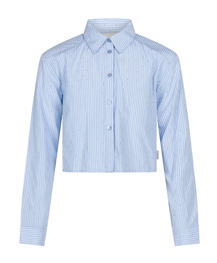 Meisjes blouse lange mouw blauw