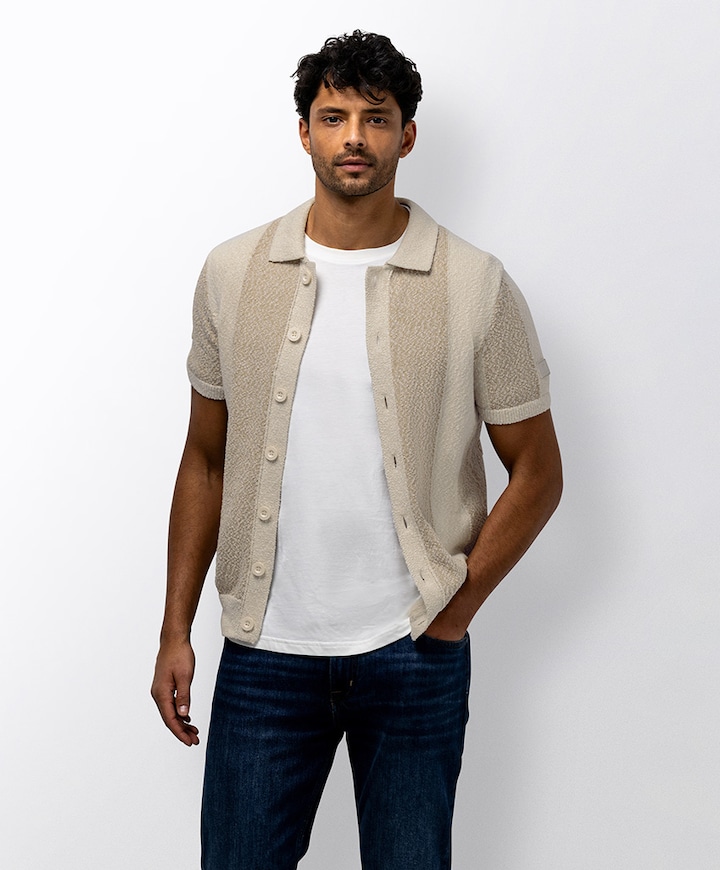 Heren polo beige