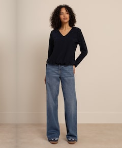 Dames longsleeve blauw