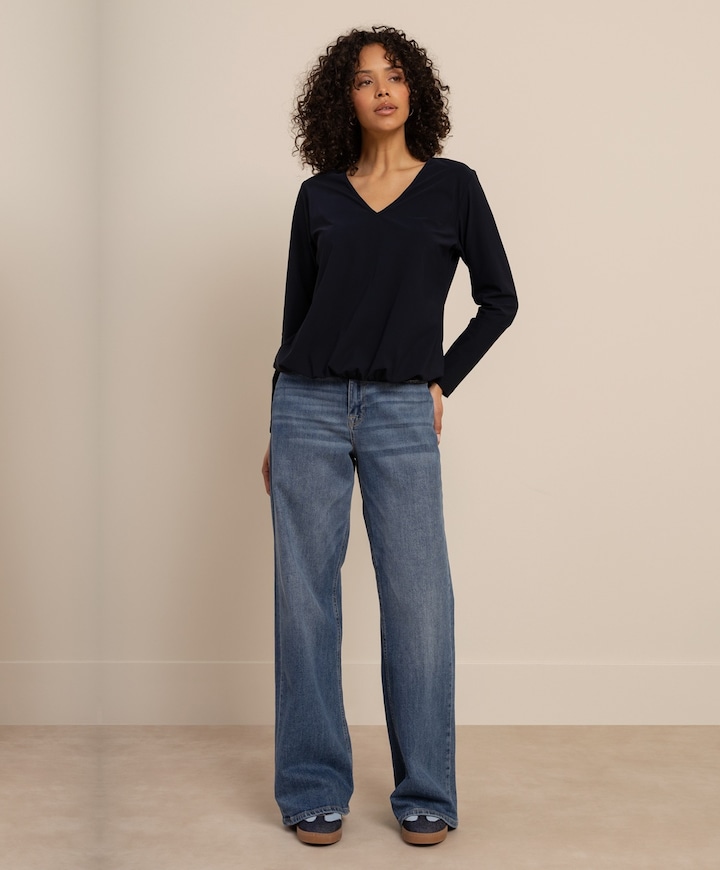 Dames longsleeve blauw