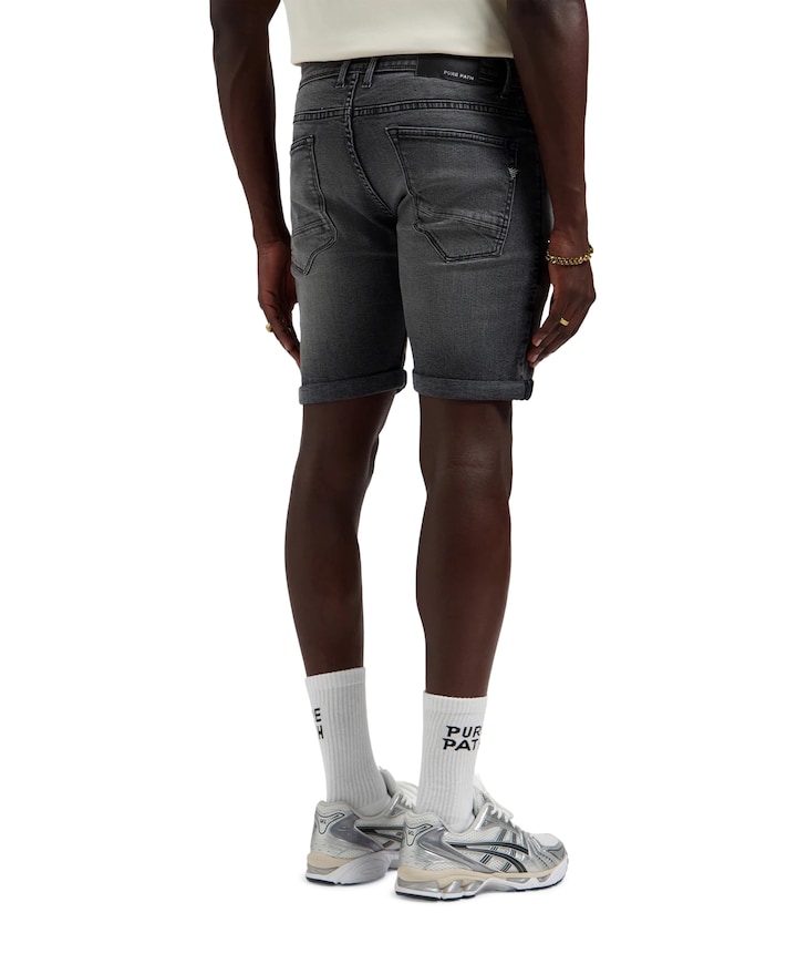 The Steve Skinny Fit Short heren korte broek grijs