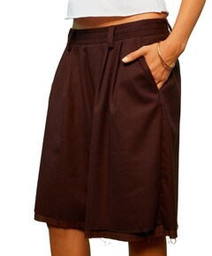 Taylor Pin Striped dames bermuda bruin
