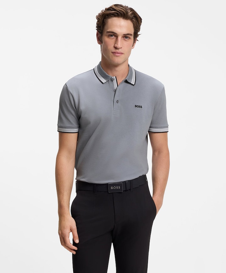 Heren polo grijs