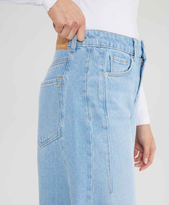 mid waist balloon jeans blauw