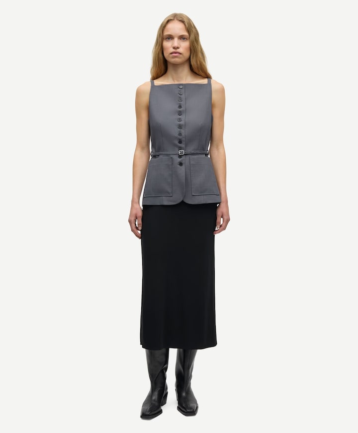 Dames gilet grijs