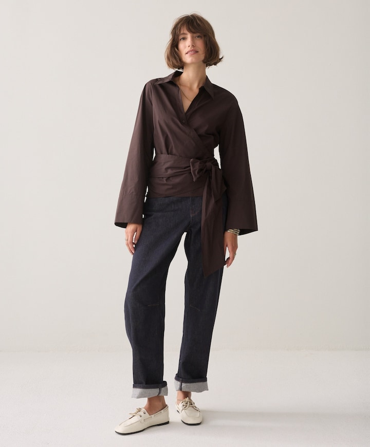 Dames blouse bruin