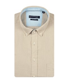 Heren overhemd lange mouw beige