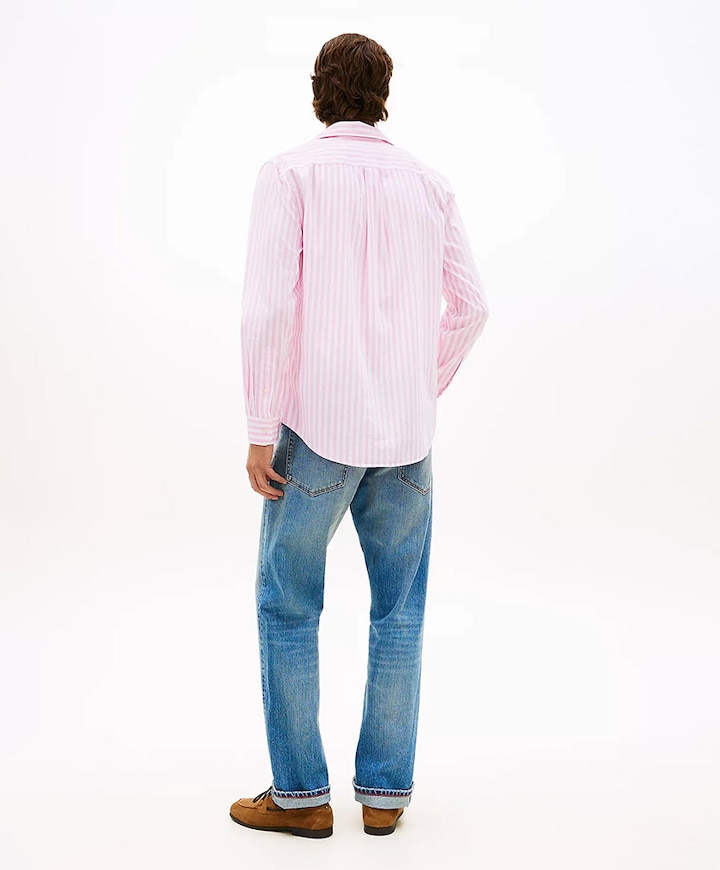 Heren overhemd lange mouw roze