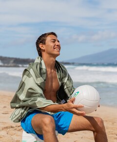 Badlaken large groen