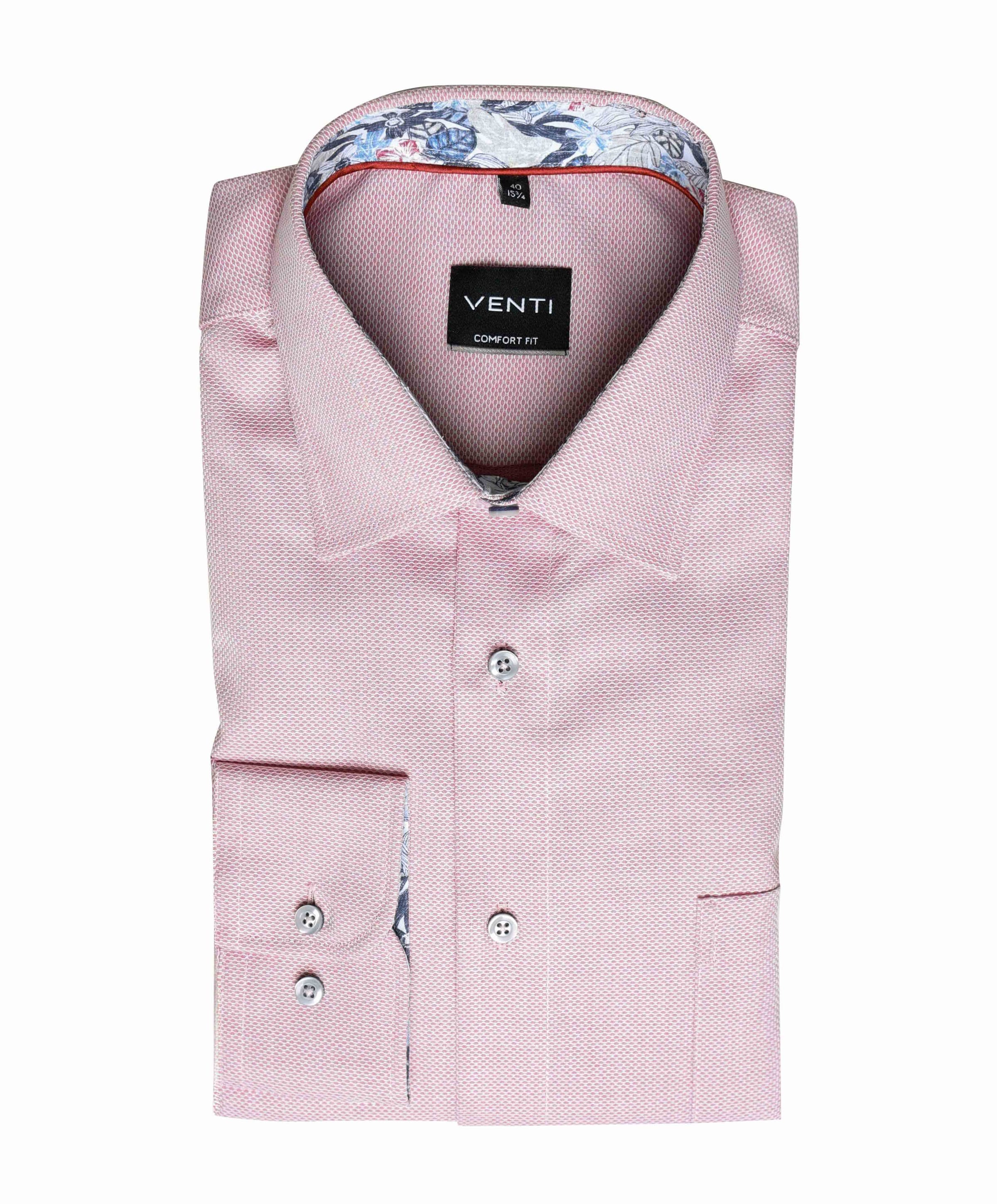 Heren overhemd lange mouw rood