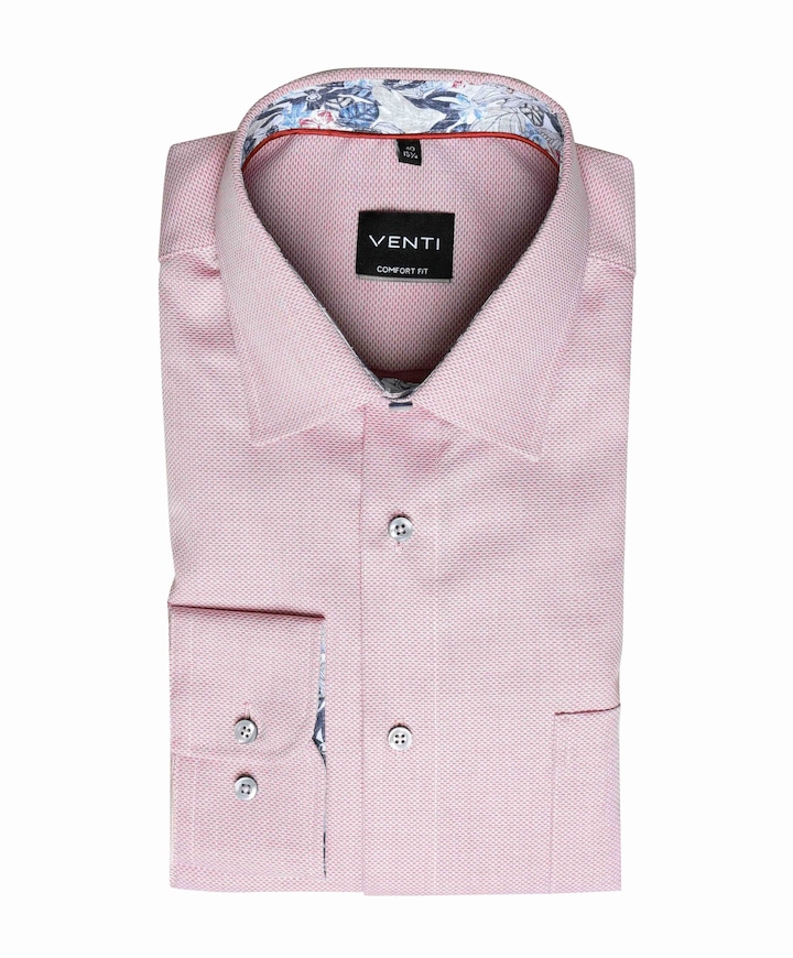 Heren overhemd lange mouw rood