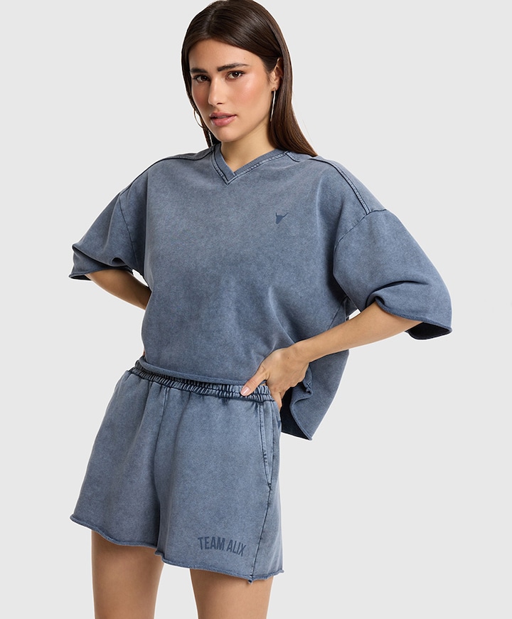 TEAM ALIX SWEAT SHORTS dames korte broek blauw
