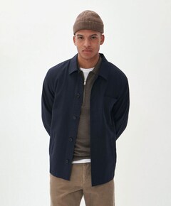 Heren overhemd lange mouw blauw