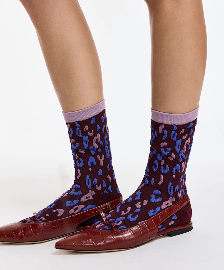 Dames sokken bordeaux