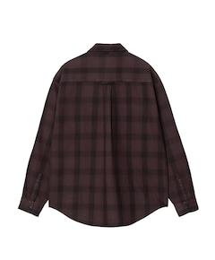 Heren overhemd lange mouw bruin