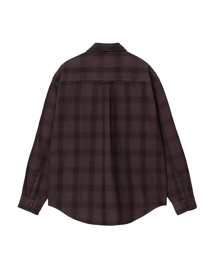 Heren overhemd lange mouw bruin